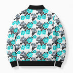 Cronulla-Sutherland Sharks Bomber Puffer Jacket Tropical Hibiscus Floral Seamless Rugby Mascot