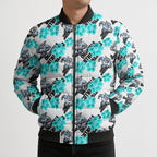 Cronulla-Sutherland Sharks Bomber Puffer Jacket Tropical Hibiscus Floral Seamless Rugby Mascot