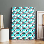 Cronulla-Sutherland Sharks Canvas Wall Art Tropical Hibiscus Floral Seamless Rugby Mascot