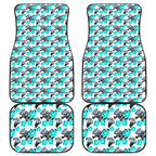 Cronulla-Sutherland Sharks Car Mats Tropical Hibiscus Floral Seamless Rugby Mascot