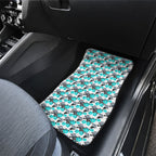 Cronulla-Sutherland Sharks Car Mats Tropical Hibiscus Floral Seamless Rugby Mascot