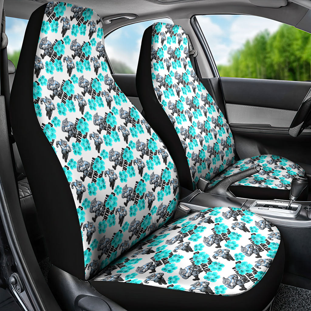 Cronulla-Sutherland Sharks Car Seat Cover Tropical Hibiscus Floral Seamless Rugby Mascot