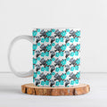 Cronulla-Sutherland Sharks Ceramic Mug Tropical Hibiscus Floral Seamless Rugby Mascot