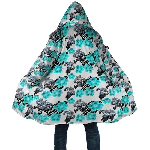 Cronulla-Sutherland Sharks Cloak Tropical Hibiscus Floral Seamless Rugby Mascot