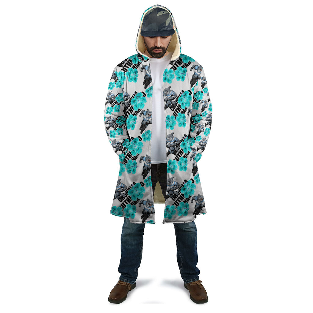 Cronulla-Sutherland Sharks Cloak Tropical Hibiscus Floral Seamless Rugby Mascot