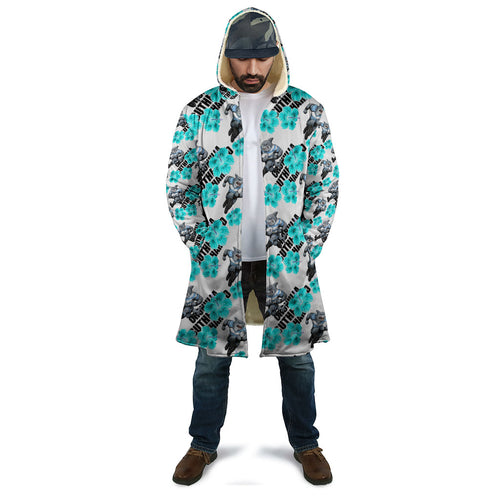 Cronulla-Sutherland Sharks Cloak Tropical Hibiscus Floral Seamless Rugby Mascot
