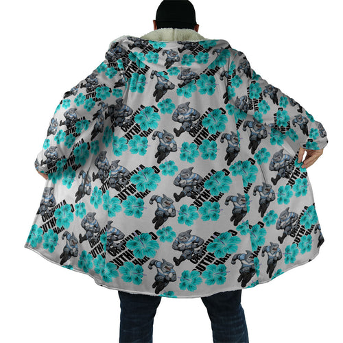 Cronulla-Sutherland Sharks Cloak Tropical Hibiscus Floral Seamless Rugby Mascot