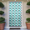 Cronulla-Sutherland Sharks Door Cover Tropical Hibiscus Floral Seamless Rugby Mascot