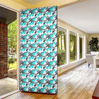 Cronulla-Sutherland Sharks Door Cover Tropical Hibiscus Floral Seamless Rugby Mascot