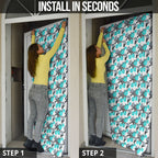 Cronulla-Sutherland Sharks Door Cover Tropical Hibiscus Floral Seamless Rugby Mascot