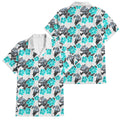Cronulla-Sutherland Sharks Family Matching Mermaid Dress and Hawaiian Shirt Tropical Hibiscus Floral Seamless Rugby Mascot