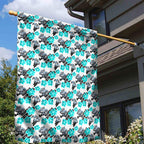 Cronulla-Sutherland Sharks Garden Flag Tropical Hibiscus Floral Seamless Rugby Mascot