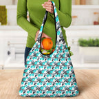 Cronulla-Sutherland Sharks Grocery Bag Tropical Hibiscus Floral Seamless Rugby Mascot