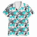 Cronulla-Sutherland Sharks Hawaiian Shirt Tropical Hibiscus Floral Seamless Rugby Mascot