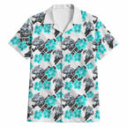 Cronulla-Sutherland Sharks Hawaiian Shirt Tropical Hibiscus Floral Seamless Rugby Mascot