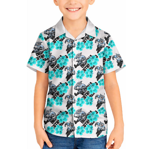 Cronulla-Sutherland Sharks Hawaiian Shirt Tropical Hibiscus Floral Seamless Rugby Mascot