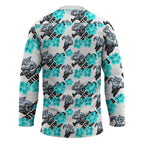 Cronulla-Sutherland Sharks Hockey Jersey Tropical Hibiscus Floral Seamless Rugby Mascot