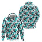 Cronulla-Sutherland Sharks Hoodie Tropical Hibiscus Floral Seamless Rugby Mascot