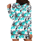 Cronulla-Sutherland Sharks Hoodie Dress Tropical Hibiscus Floral Seamless Rugby Mascot