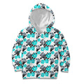 Cronulla-Sutherland Sharks Kid Hoodie Tropical Hibiscus Floral Seamless Rugby Mascot