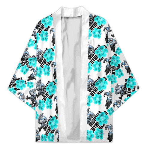Cronulla-Sutherland Sharks Kimono Tropical Hibiscus Floral Seamless Rugby Mascot