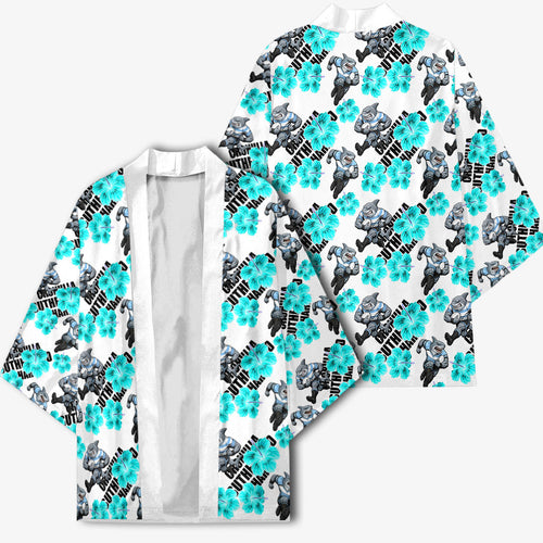 Cronulla-Sutherland Sharks Kimono Tropical Hibiscus Floral Seamless Rugby Mascot