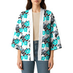 Cronulla-Sutherland Sharks Kimono Tropical Hibiscus Floral Seamless Rugby Mascot