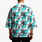 Cronulla-Sutherland Sharks Kimono Tropical Hibiscus Floral Seamless Rugby Mascot
