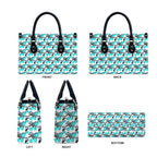 Cronulla-Sutherland Sharks Leather Bag Tropical Hibiscus Floral Seamless Rugby Mascot
