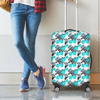 Cronulla-Sutherland Sharks Luggage Cover Tropical Hibiscus Floral Seamless Rugby Mascot
