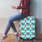 Cronulla-Sutherland Sharks Luggage Cover Tropical Hibiscus Floral Seamless Rugby Mascot