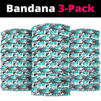 Cronulla-Sutherland Sharks Neck Gaiter Tropical Hibiscus Floral Seamless Rugby Mascot