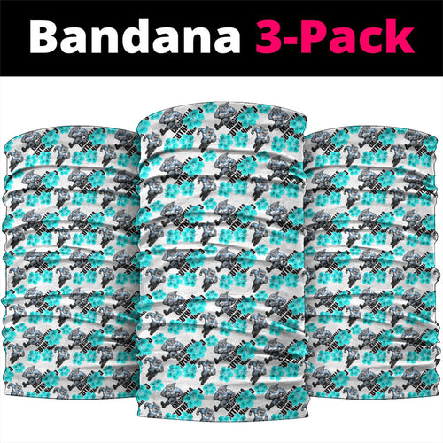 Cronulla-Sutherland Sharks Neck Gaiter Tropical Hibiscus Floral Seamless Rugby Mascot