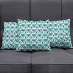 Cronulla-Sutherland Sharks Pillow Cover Tropical Hibiscus Floral Seamless Rugby Mascot