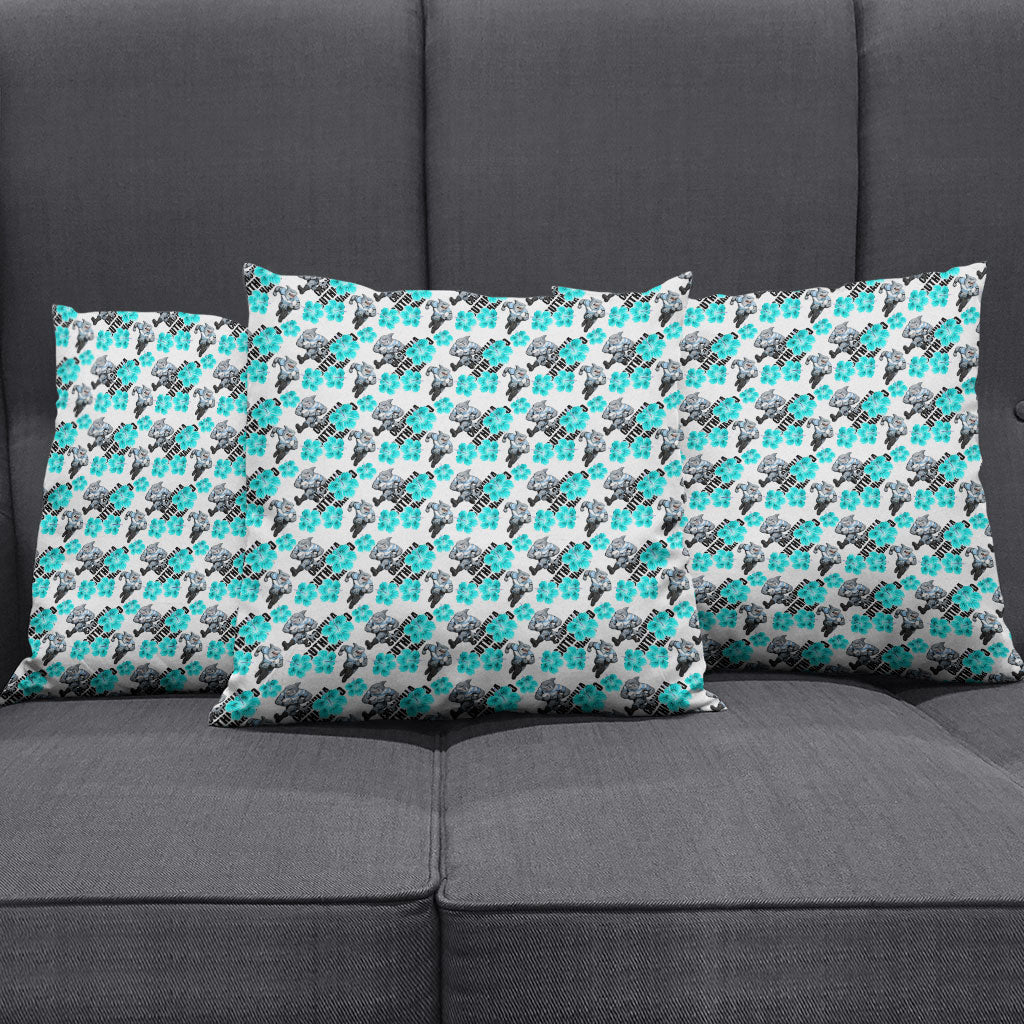 Cronulla-Sutherland Sharks Pillow Cover Tropical Hibiscus Floral Seamless Rugby Mascot