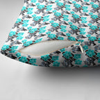 Cronulla-Sutherland Sharks Pillow Cover Tropical Hibiscus Floral Seamless Rugby Mascot
