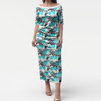 Cronulla-Sutherland Sharks Puletasi Tropical Hibiscus Floral Seamless Rugby Mascot