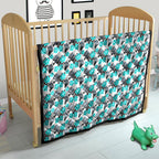 Cronulla-Sutherland Sharks Quilt Tropical Hibiscus Floral Seamless Rugby Mascot
