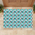 Cronulla-Sutherland Sharks Rubber Doormat Tropical Hibiscus Floral Seamless Rugby Mascot