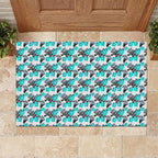 Cronulla-Sutherland Sharks Rubber Doormat Tropical Hibiscus Floral Seamless Rugby Mascot