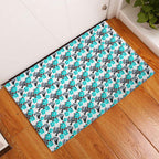 Cronulla-Sutherland Sharks Rubber Doormat Tropical Hibiscus Floral Seamless Rugby Mascot
