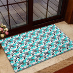 Cronulla-Sutherland Sharks Rubber Doormat Tropical Hibiscus Floral Seamless Rugby Mascot
