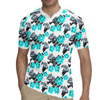 Cronulla-Sutherland Sharks Rugby Jersey Tropical Hibiscus Floral Seamless Rugby Mascot