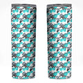Cronulla-Sutherland Sharks Skinny Tumbler Tropical Hibiscus Floral Seamless Rugby Mascot