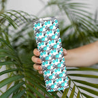Cronulla-Sutherland Sharks Skinny Tumbler Tropical Hibiscus Floral Seamless Rugby Mascot