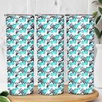 Cronulla-Sutherland Sharks Skinny Tumbler Tropical Hibiscus Floral Seamless Rugby Mascot