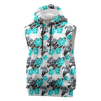 Cronulla-Sutherland Sharks Sleeveless Hoodie Tropical Hibiscus Floral Seamless Rugby Mascot