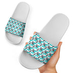 Cronulla-Sutherland Sharks Slide Sandals Tropical Hibiscus Floral Seamless Rugby Mascot