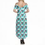 Cronulla-Sutherland Sharks Summer Maxi Dress Tropical Hibiscus Floral Seamless Rugby Mascot