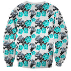 Cronulla-Sutherland Sharks Sweatshirt Tropical Hibiscus Floral Seamless Rugby Mascot